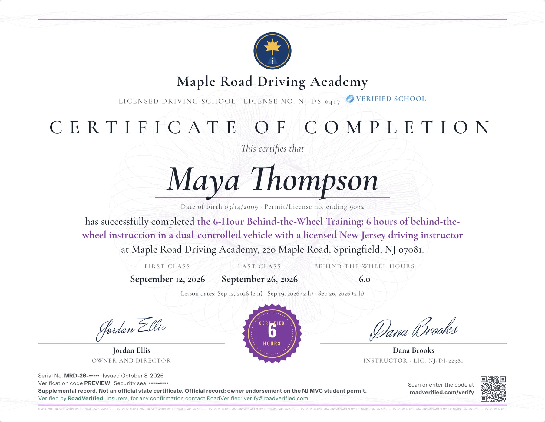 Minimal certificate design, clean and light
