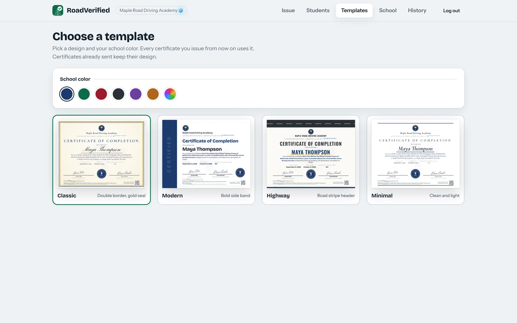 Template picker