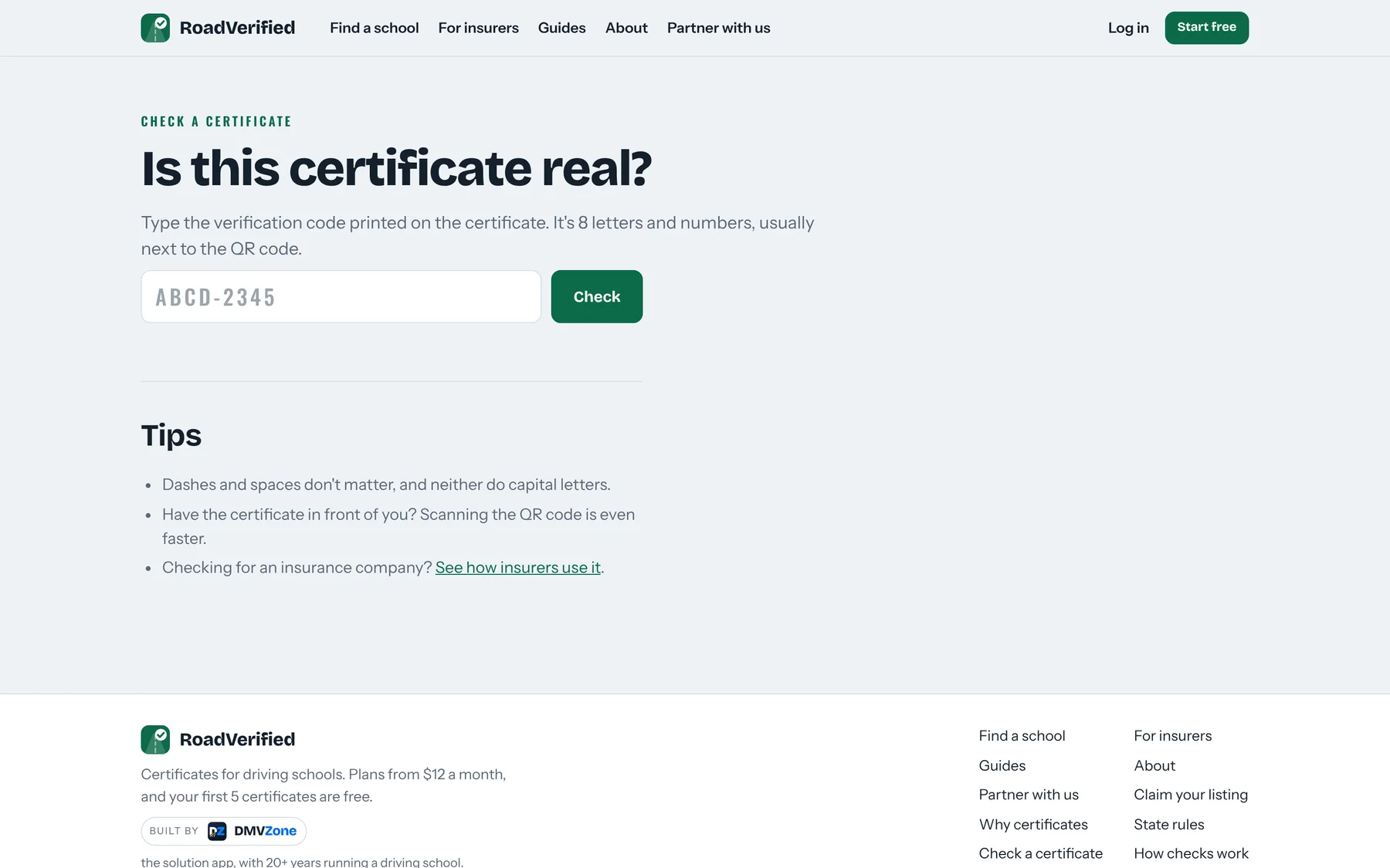 Verify by code page